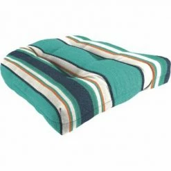 Jordan Manufacturing Set Of 2 Outdoor 18" Wicker Chair Cushions-Sunbrella TOKEN SURFSIDE GLEN RAVEN