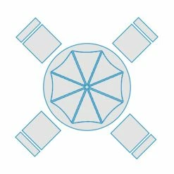 The Outdoor Patio Store 5pc Dining And Umbrella Cover Set | 1x Umbrella Cover, 1x Round Dining Table Cover, 4x Regular Chair Covers Patio Furniture Covers