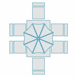 The Outdoor Patio Store Patio Furniture Covers 7pc Dining And Umbrella Cover Set | 1x Umbrella Cover, 1x Rectangular Dining Table Cover, 6x Regular Chair Covers