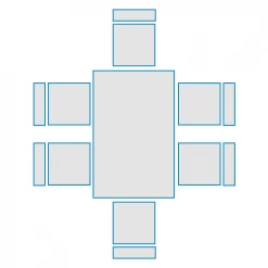 TOPS Patio Furniture Covers 7pc Dining Cover Set | 1x Rectangular Dining Table Cover, 6x Regular Chair Covers