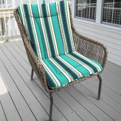 Jordan Manufacturing Outdoor Knife Edge Euro Style Chair Cushion- Sunbrella TOKEN SURFSIDE GLEN RAVEN Custom Order Cushions