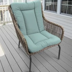 Jordan Manufacturing Custom Order Cushions Outdoor Knife Edge Euro Style Chair Cushion- Sunbrella CAST MIST GLEN RAVEN