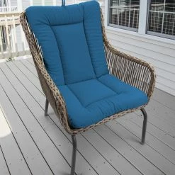 Jordan Manufacturing Outdoor Knife Edge Euro Style Chair Cushion- Sunbrella CAVAS REGATTA GLEN RAVEN Custom Order Cushions