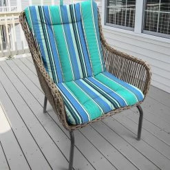 Jordan Manufacturing Outdoor Knife Edge Euro Style Chair Cushion- Sunbrella DOLCE STR OASIS ACR GLEN RAVEN Custom Order Cushions