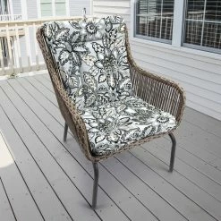 Jordan Manufacturing Outdoor Knife Edge Euro Style Chair Cushion-COPELAND NOIR RICHLOOM Custom Order Cushions