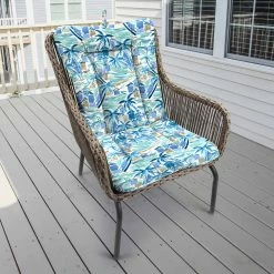 Jordan Manufacturing Outdoor Knife Edge Euro Style Chair Cushion-BALLYFIN BAY BLUE RICHLOOM Custom Order Cushions