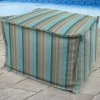 Jordan Manufacturing 20" Square Outdoor Bead Filled Pouf/Ottoman- Sunbrella GETAWAY MIST GLEN RAVEN