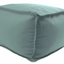 Jordan Manufacturing 20" Square Outdoor Bead Filled Pouf/Ottoman- Sunbrella SHORE LINEN GLEN RAVEN Custom Order Cushions