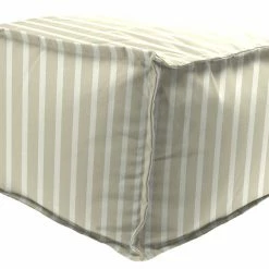 Jordan Manufacturing 20" Square Outdoor Bead Filled Pouf/Ottoman- Sunbrella CAST MIST GLEN RAVEN