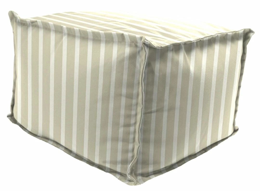 Jordan Manufacturing 20" Square Outdoor Bead Filled Pouf/Ottoman- Sunbrella CAST MIST GLEN RAVEN 1 Jordan Manufacturing 20" Square Outdoor Bead Filled Pouf/Ottoman- Sunbrella CAST MIST GLEN RAVEN