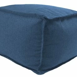 Jordan Manufacturing 20" Square Outdoor Bead Filled Pouf/Ottoman-HUSK TEXTURE CAPRI RICHLOOM