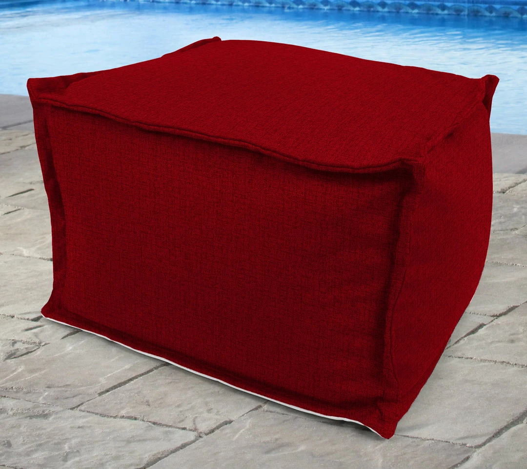 Jordan Manufacturing 20" Square Outdoor Bead Filled Pouf/Ottoman-MCHUSK BERRY RICHLOOM Custom Order Cushions 2 Jordan Manufacturing 20" Square Outdoor Bead Filled Pouf/Ottoman-MCHUSK BERRY RICHLOOM Custom Order Cushions