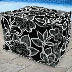 Jordan Manufacturing Custom Order Cushions 20" Square Outdoor Bead Filled Pouf/Ottoman-HALSEY SHADOW RICHLOOM