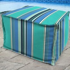 Jordan Manufacturing Custom Order Cushions 20" Square Outdoor Bead Filled Pouf/Ottoman- Sunbrella DOLCE STR OASIS ACR GLEN RAVEN