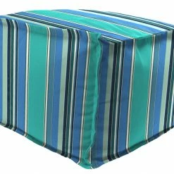 Jordan Manufacturing Custom Order Cushions 20" Square Outdoor Bead Filled Pouf/Ottoman- Sunbrella DOLCE STR OASIS ACR GLEN RAVEN