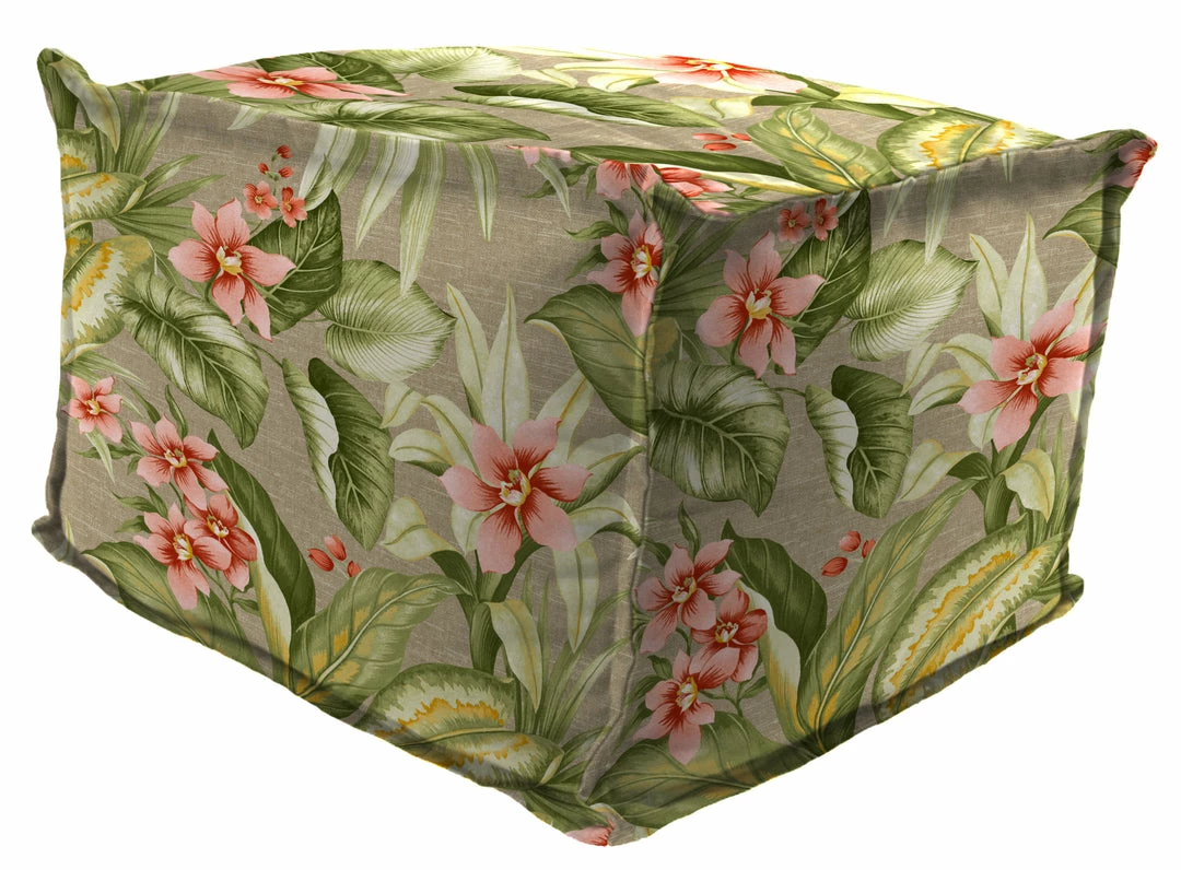 Jordan Manufacturing 20" Square Outdoor Bead Filled Pouf/Ottoman-TAHITI SUNRISE RICHLOOM Custom Order Cushions 1 Jordan Manufacturing 20" Square Outdoor Bead Filled Pouf/Ottoman-TAHITI SUNRISE RICHLOOM Custom Order Cushions