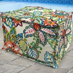 Jordan Manufacturing 20" Square Outdoor Bead Filled Pouf/Ottoman-COPELAND FIESTA RICHLOOM Custom Order Cushions