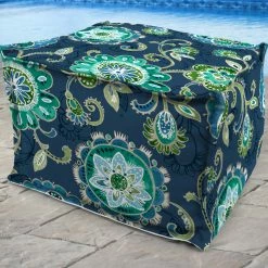 Jordan Manufacturing Custom Order Cushions 20" Square Outdoor Bead Filled Pouf/Ottoman-FANFARE CAPRI