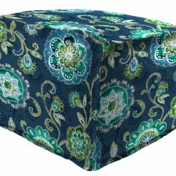 Jordan Manufacturing Custom Order Cushions 20" Square Outdoor Bead Filled Pouf/Ottoman-FANFARE CAPRI