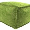 Jordan Manufacturing 20" Square Outdoor Bead Filled Pouf/Ottoman-MAVEN LEAF RICHLOOM