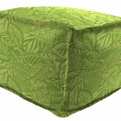 Jordan Manufacturing 20" Square Outdoor Bead Filled Pouf/Ottoman-MAVEN LEAF RICHLOOM