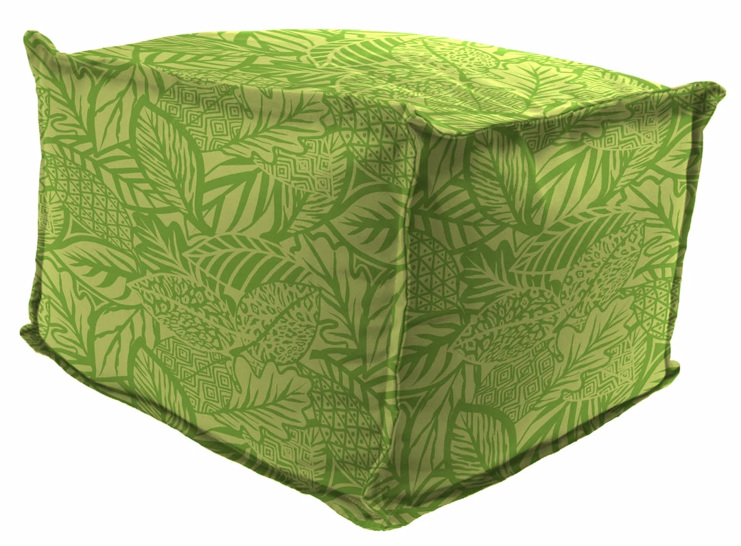 Jordan Manufacturing 20" Square Outdoor Bead Filled Pouf/Ottoman-MAVEN LEAF RICHLOOM 1 Jordan Manufacturing 20" Square Outdoor Bead Filled Pouf/Ottoman-MAVEN LEAF RICHLOOM
