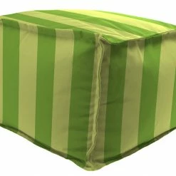 Jordan Manufacturing 20" Square Outdoor Bead Filled Pouf/Ottoman-PREVIEW LEAF RICHLOOM Custom Order Cushions