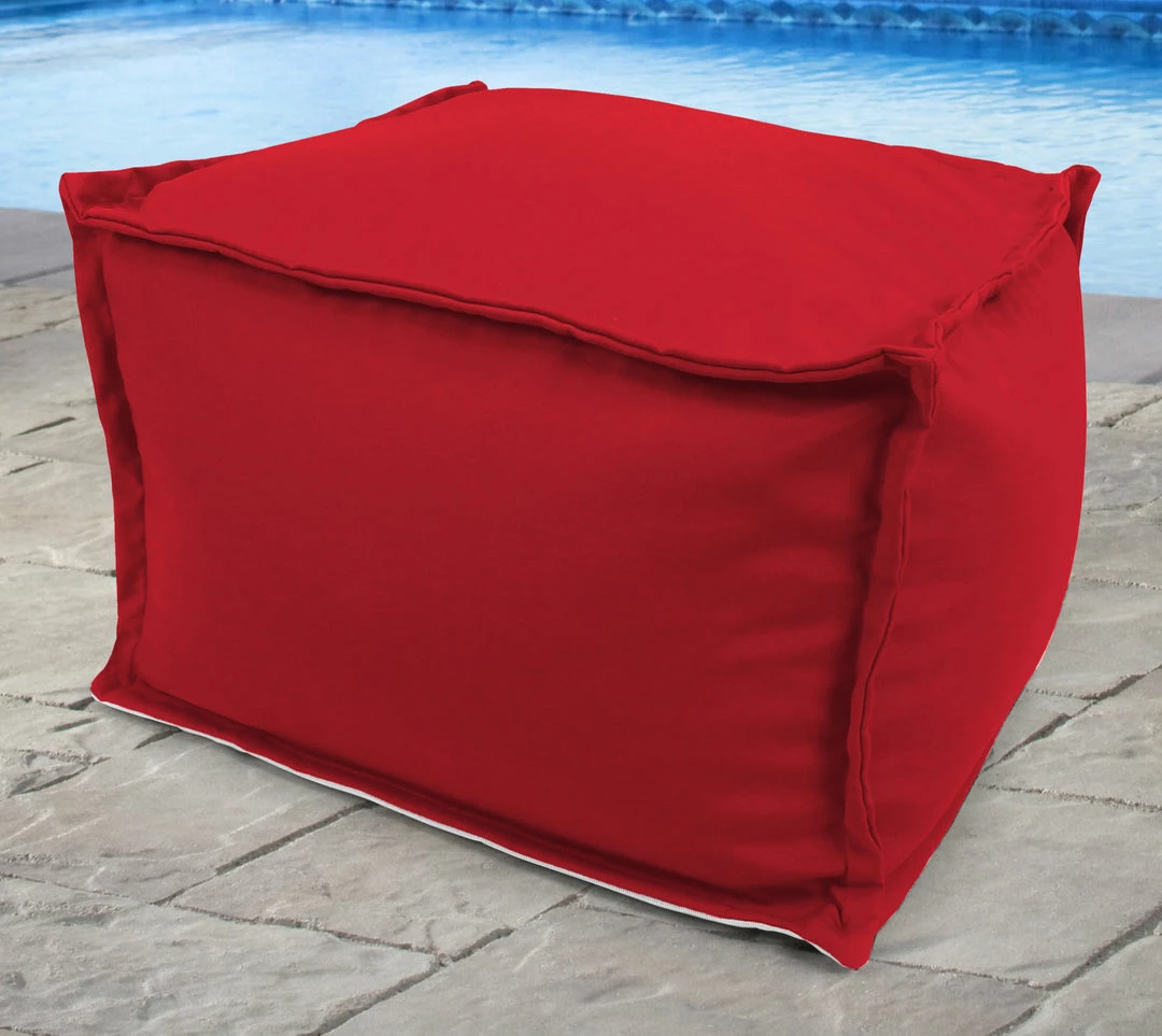 Jordan Manufacturing Custom Order Cushions 20" Square Outdoor Bead Filled Pouf/Ottoman- Sunbrella CANVAS JOCKEY ACR RED ACR GLEN RAVEN 2 Jordan Manufacturing Custom Order Cushions 20" Square Outdoor Bead Filled Pouf/Ottoman- Sunbrella CANVAS JOCKEY ACR RED ACR GLEN RAVEN
