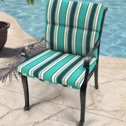 Jordan Manufacturing Outdoor French Edge Dining Chair Cushion- Sunbrella TOKEN SURFSIDE GLEN RAVEN Custom Order Cushions
