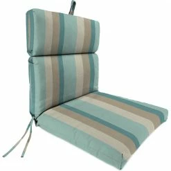 Jordan Manufacturing Outdoor French Edge Dining Chair Cushion- Sunbrella GETAWAY MIST GLEN RAVEN