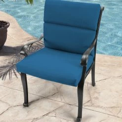 Jordan Manufacturing Outdoor French Edge Dining Chair Cushion- Sunbrella CAVAS REGATTA GLEN RAVEN Custom Order Cushions