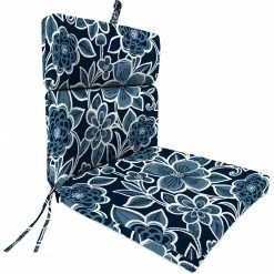 Jordan Manufacturing Outdoor French Edge Dining Chair Cushion-HALSEY NAVY RICHLOOM Custom Order Cushions