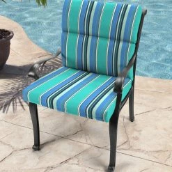 Jordan Manufacturing Custom Order Cushions Outdoor French Edge Dining Chair Cushion- Sunbrella DOLCE STR OASIS ACR GLEN RAVEN