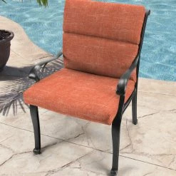 Jordan Manufacturing Outdoor French Edge Dining Chair Cushion-TORY SUNSET RICHLOOM