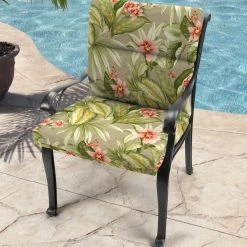 Jordan Manufacturing Outdoor French Edge Dining Chair Cushion-TAHITI SUNRISE RICHLOOM Custom Order Cushions