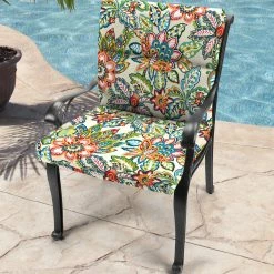 Jordan Manufacturing Outdoor French Edge Dining Chair Cushion-COPELAND FIESTA RICHLOOM