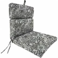 Jordan Manufacturing Outdoor French Edge Dining Chair Cushion-COPELAND NOIR RICHLOOM