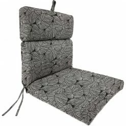 Jordan Manufacturing Custom Order Cushions Outdoor French Edge Dining Chair Cushion-TALIA NOIR RICHLOOM