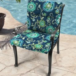 Jordan Manufacturing Outdoor French Edge Dining Chair Cushion-FANFARE CAPRI