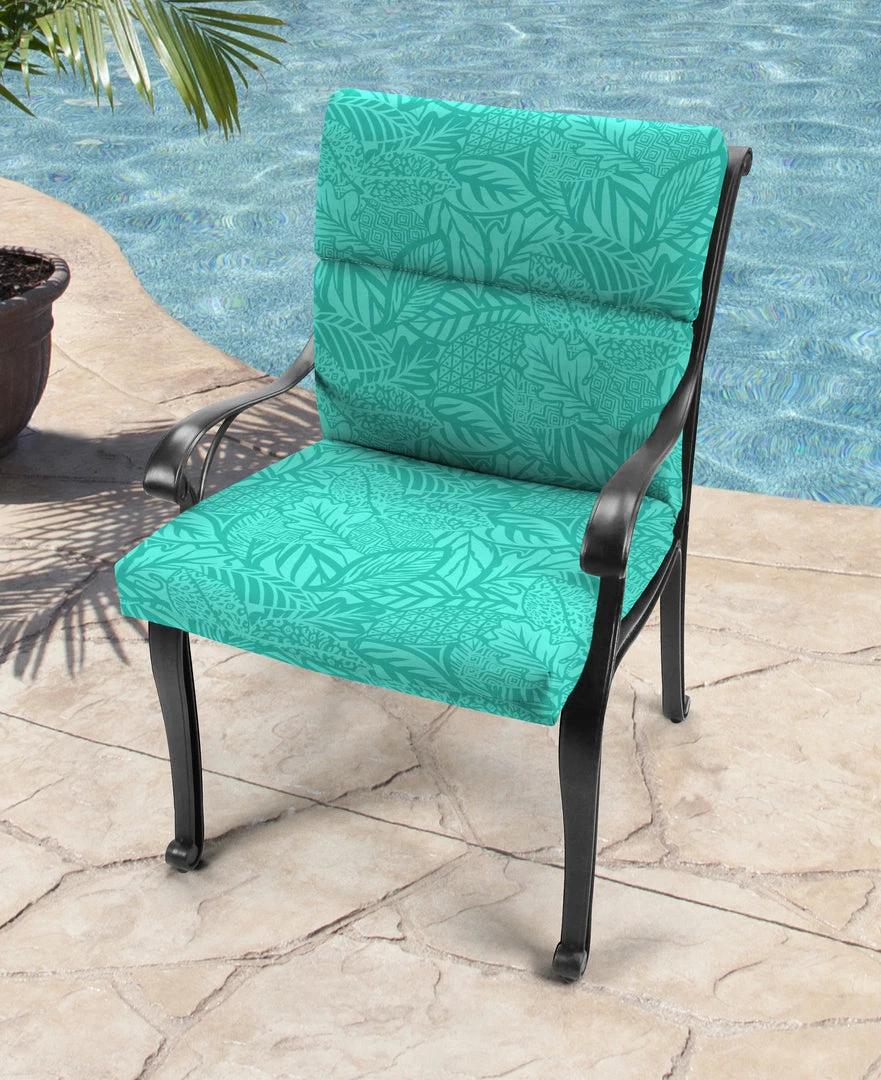 Jordan Manufacturing Outdoor French Edge Dining Chair Cushion-MAVEN LAGOON 2 Jordan Manufacturing Outdoor French Edge Dining Chair Cushion-MAVEN LAGOON