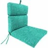 Jordan Manufacturing Outdoor French Edge Dining Chair Cushion-MAVEN LAGOON