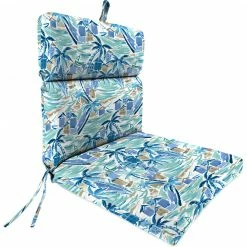 Jordan Manufacturing Outdoor French Edge Dining Chair Cushion-BALLYFIN BAY BLUE RICHLOOM