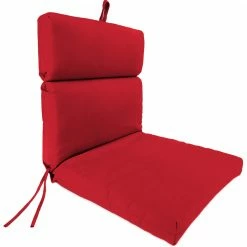 Jordan Manufacturing Custom Order Cushions Outdoor French Edge Dining Chair Cushion- Sunbrella CANVAS JOCKEY ACR RED ACR GLEN RAVEN