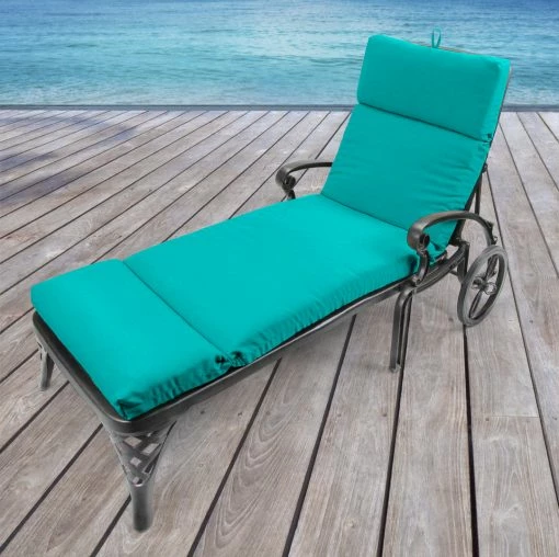 Jordan Manufacturing Custom Order Cushions Outdoor French Edge Chaise Lounge Cushion- Sunbrella CANVAS ARUBA GLEN RAVEN