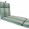 Jordan Manufacturing Outdoor French Edge Chaise Lounge Cushion- Sunbrella GETAWAY MIST GLEN RAVEN