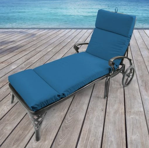 Jordan Manufacturing Outdoor French Edge Chaise Lounge Cushion- Sunbrella CAVAS REGATTA GLEN RAVEN Custom Order Cushions