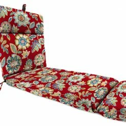 Jordan Manufacturing Outdoor French Edge Chaise Lounge Cushion-DAELYN CHERRY RICHLOOM Custom Order Cushions