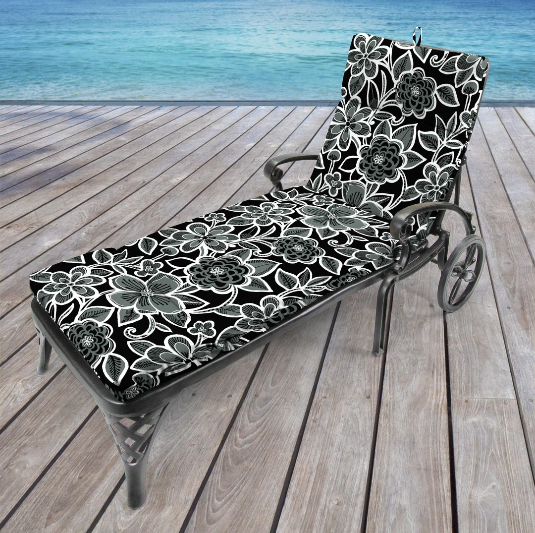 Jordan Manufacturing Custom Order Cushions Outdoor French Edge Chaise Lounge Cushion-HALSEY SHADOW RICHLOOM 2 Jordan Manufacturing Custom Order Cushions Outdoor French Edge Chaise Lounge Cushion-HALSEY SHADOW RICHLOOM