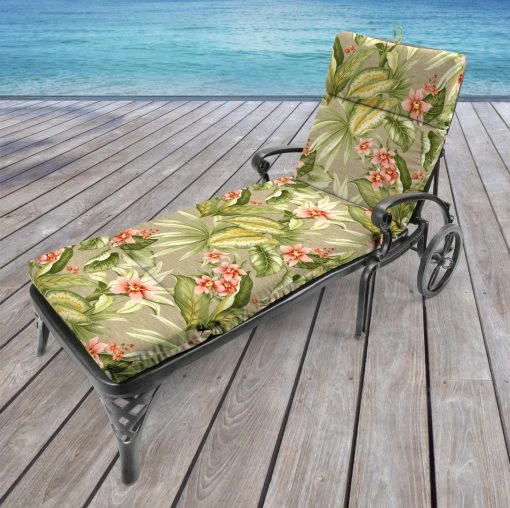 Jordan Manufacturing Outdoor French Edge Chaise Lounge Cushion-TAHITI SUNRISE RICHLOOM Custom Order Cushions