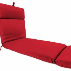 Jordan Manufacturing Outdoor French Edge Chaise Lounge Cushion- Sunbrella CANVAS JOCKEY ACR RED ACR GLEN RAVEN